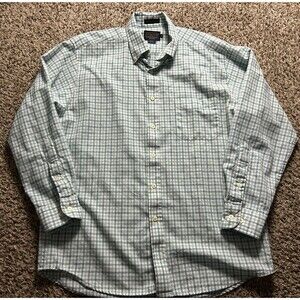 Pendleton Sir Pendleton Button Down Shirt Mens Large 100% Wool Blue White